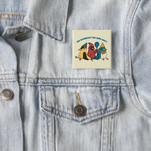Macaron Carré 5 Cm Joyeux Jour des Oiseaux Cartoon Oiseaux à thème An