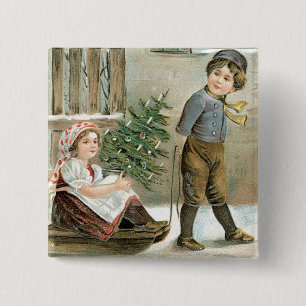 Macaron Carré 5 Cm Joyeux Noël à vous !