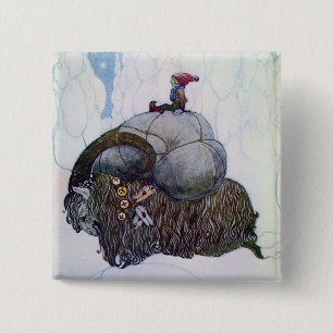 Macaron Carré 5 Cm Julbocken équitation Yule Chèvre