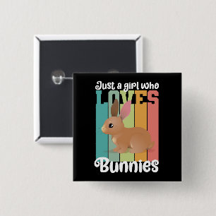 Macaron Carré 5 Cm Juste une fille qui aime Bunnies Lapin de Pâques M