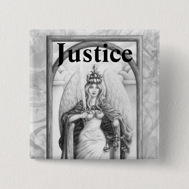 Macaron Carré 5 Cm Justice (Devant)