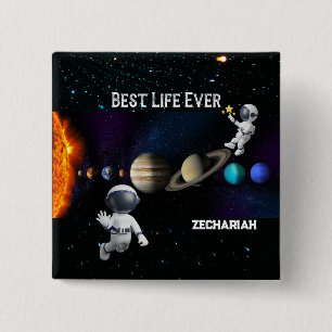 Macaron Carré 5 Cm JW Best Life Ever Button Pin pour les jeunes frère