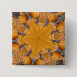 Macaron Carré 5 Cm Kaleidoscope de Citrouilles oranges