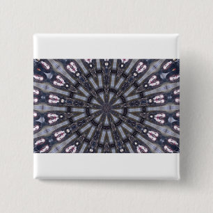 MACARON CARRÉ 5 CM KALEIDOSCOPE PSYCHÉDÉLIQUE /MÉMOIRES MYSTIQUES