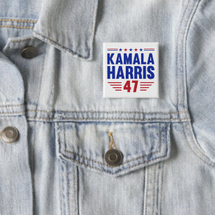 Macaron Carré 5 Cm Kamala Harris 2024 Élection Présidentielle HARISS 