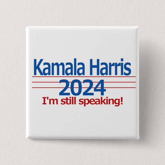 Macaron Carré 5 Cm Kamala Harris 2024 Je parle toujours ! (Devant)