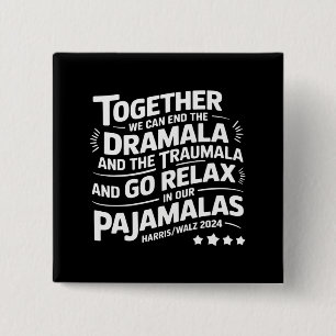 Macaron Carré 5 Cm Kamala Harris 2024 Nous pouvons mettre fin à Drama