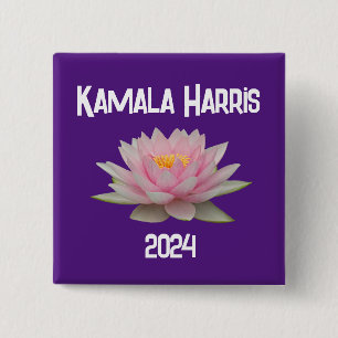 Macaron Carré 5 Cm Kamala Harris Lotus 2024