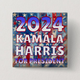 Macaron Carré 5 Cm Kamala Harris pour le président 2024