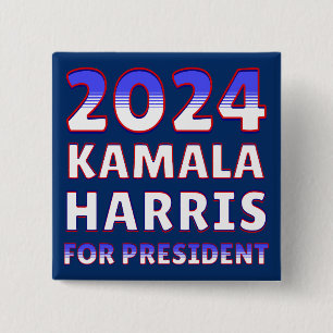 Macaron Carré 5 Cm Kamala Harris pour le président 2024