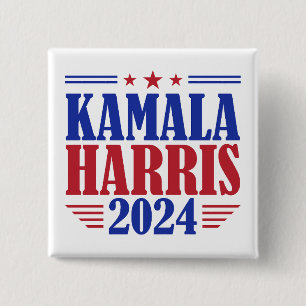 Macaron Carré 5 Cm Kamala Harris Présidente USA Amérique 2024 