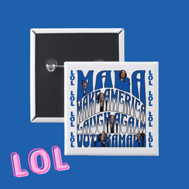 Macaron Carré 5 Cm Kamala riant (Créateur téléchargé)