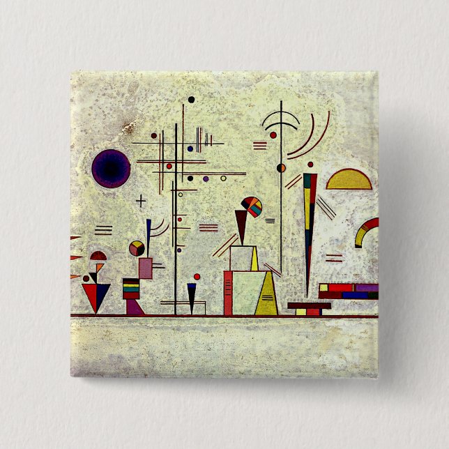 Macaron Carré 5 Cm Kandinsky - Serious-Fun, abstract art (Devant)