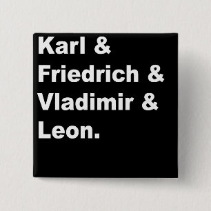 Macaron Carré 5 Cm Karl et Friedrich et Vladimir et Léon