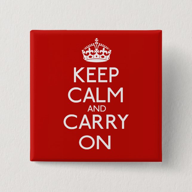 Macaron Carré 5 Cm Keep Calm and Carry (Devant)