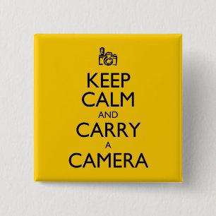 Macaron Carré 5 Cm Keep Calm and Carry a Camera