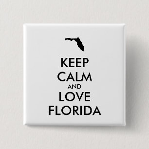 Macaron Carré 5 Cm KEEP CALM et LOVE FLORIDA personnalisables