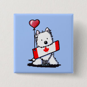 Macaron Carré 5 Cm KiniArt Westie canadien