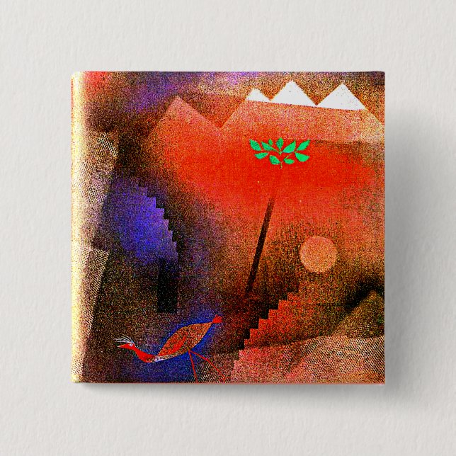 Macaron Carré 5 Cm Klee - Oiseaux errants (Devant)