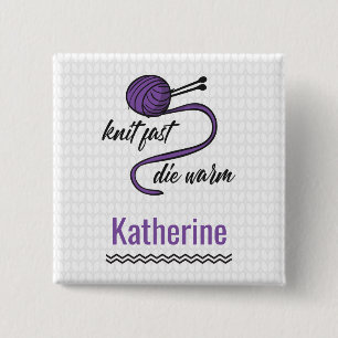 Macaron Carré 5 Cm Knit Violet Rapide, Mourir Chaud