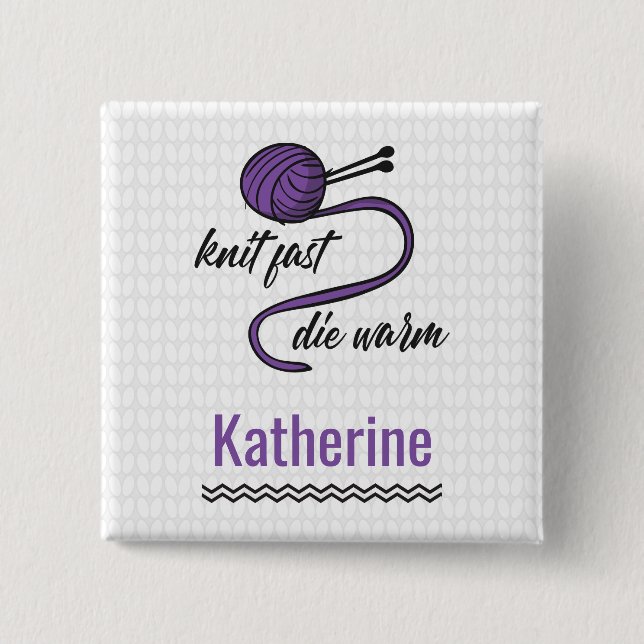 Macaron Carré 5 Cm Knit Violet Rapide, Mourir Chaud (Devant)