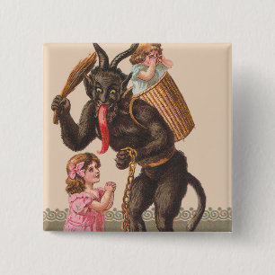 Macaron Carré 5 Cm Krampus Punissant les Enfants Chaîne de Fouet