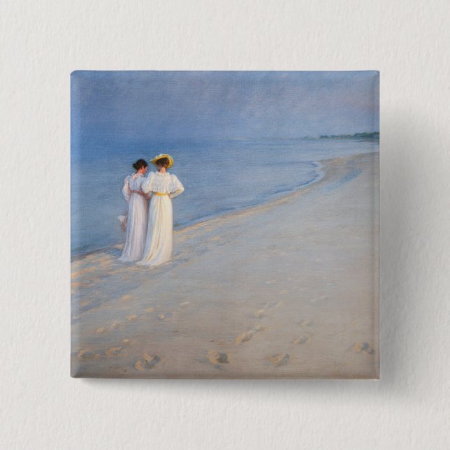 Macaron Carré 5 Cm Kroyer - Soirée d'été sur Skagen Beach (Devant)