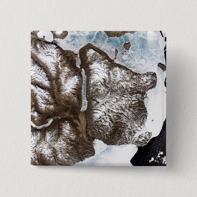 Macaron Carré 5 Cm La banquise maritime longe le littoral de l'est du (Devant)