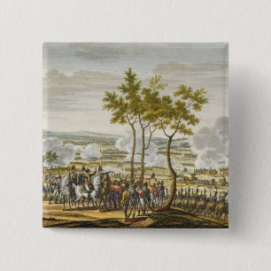 Macaron Carré 5 Cm La bataille d'Abensberg, le 20 avril 1809, a grav