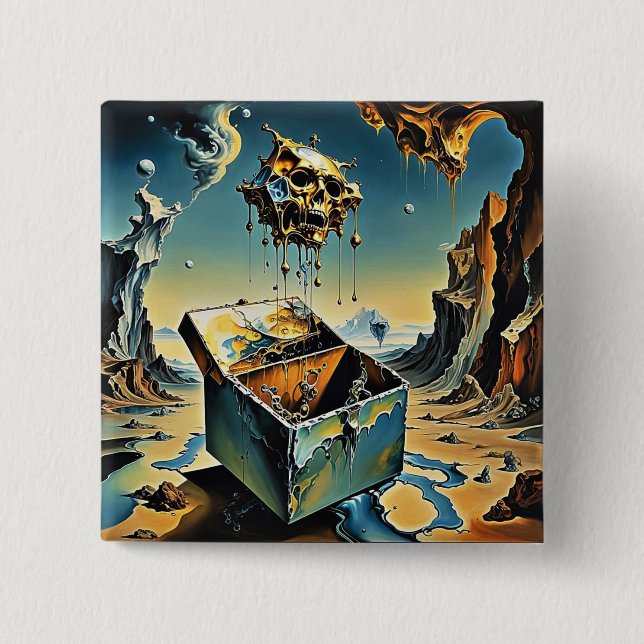 Macaron Carré 5 Cm La boîte de Pandore (Devant)