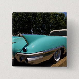 Macaron Carré 5 Cm La Cadillac décapotable verte d'Elvis Presley à
