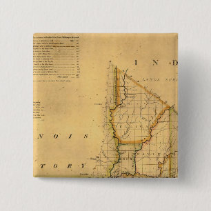 Macaron Carré 5 Cm La carte de l'état de l'Indiana par Shelton et Ke