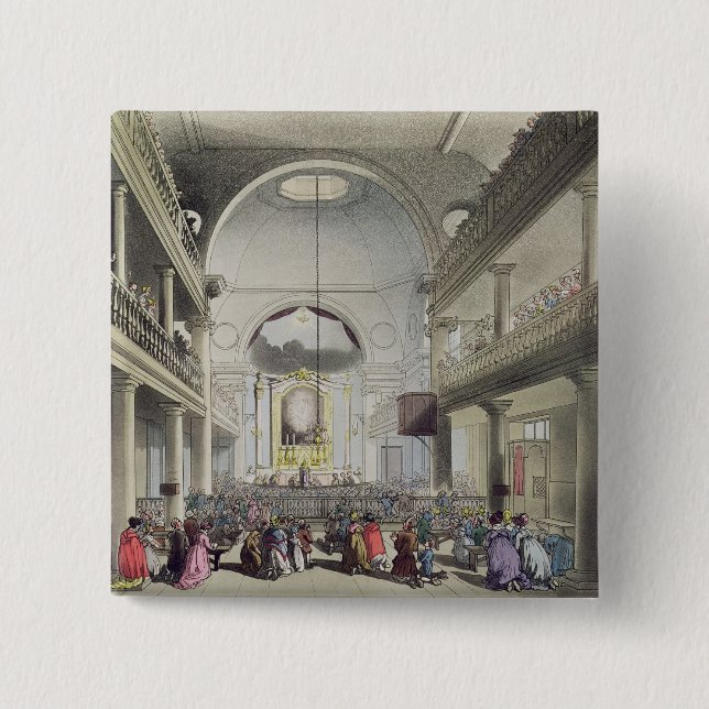 Macaron Carré 5 Cm La chapelle catholique, champs d'auberge de (Devant)