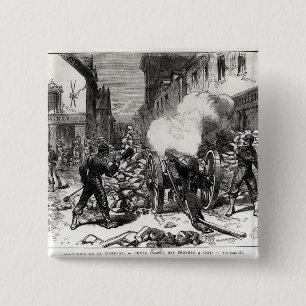 Macaron Carré 5 Cm La commune de Paris : Une barricade chez Issy