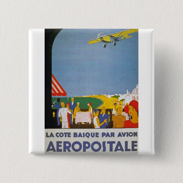 Macaron Carré 5 Cm La Côte Basque Par Avion (Devant)