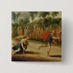 Macaron Carré 5 Cm La course d'Atalanta et de Hippomenes (huile sur