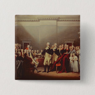Macaron Carré 5 Cm La démission de George Washington