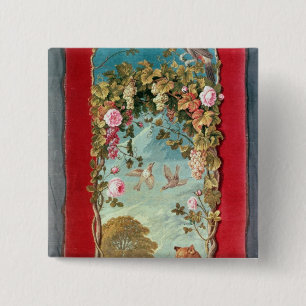 Macaron Carré 5 Cm La fable d'Ésope le Fox et les raisins