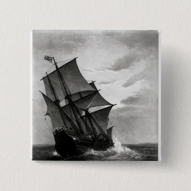 Macaron Carré 5 Cm La fleur printanière (Devant)