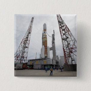 Macaron Carré 5 Cm La fusée H-IIB sur la plate-forme de lancement