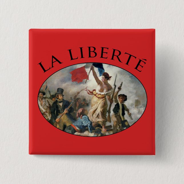 Macaron Carré 5 Cm La liberté guide le peuple (Devant)