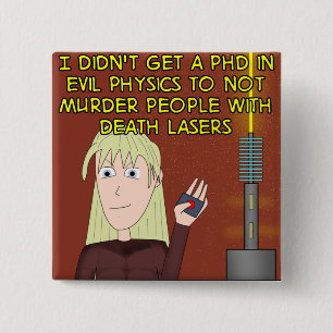 Macaron Carré 5 Cm La loi de l'esturgeon - bouton carré de PhD de ma