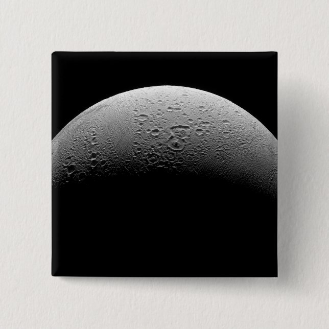 Macaron Carré 5 Cm La lune de Saturne Encelade 5 (Devant)