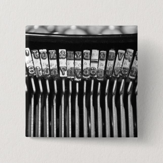 Macaron Carré 5 Cm la machine à écrire (Devant)