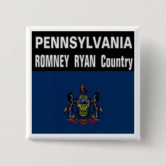 Macaron Carré 5 Cm La PENNSYLVANIE est bouton de pays de Romney Ryan