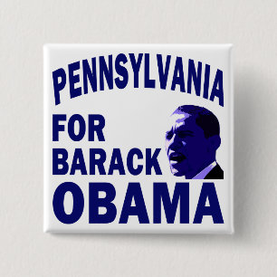 Macaron Carré 5 Cm La Pennsylvanie pour le T-shirt de Barack Obama