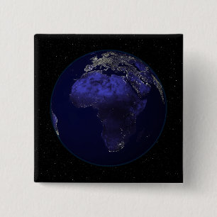Macaron Carré 5 Cm La pleine terre la nuit montrant l'Afrique et