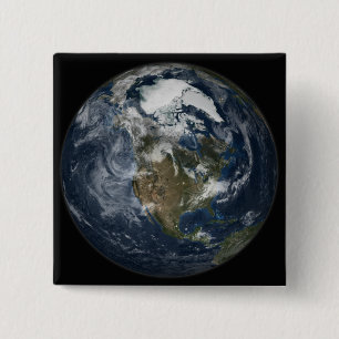 Macaron Carré 5 Cm La pleine terre montrant l'Amérique du Nord 5