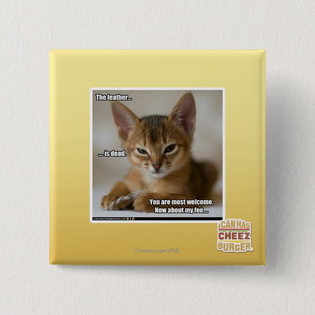 Macaron Carré 5 Cm La plume est morte (Devant)