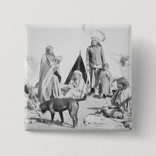 Macaron Carré 5 Cm La réservation de Sioux au pin Ridge, le Dakota du